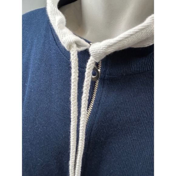 Jason Woman Navy Blue Cotton Zip Up Jacket Nautical Anchor Emblem Size 3X - Picture 6 of 14